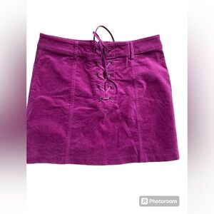 Forever 21 Magenta mini skirt lace up M